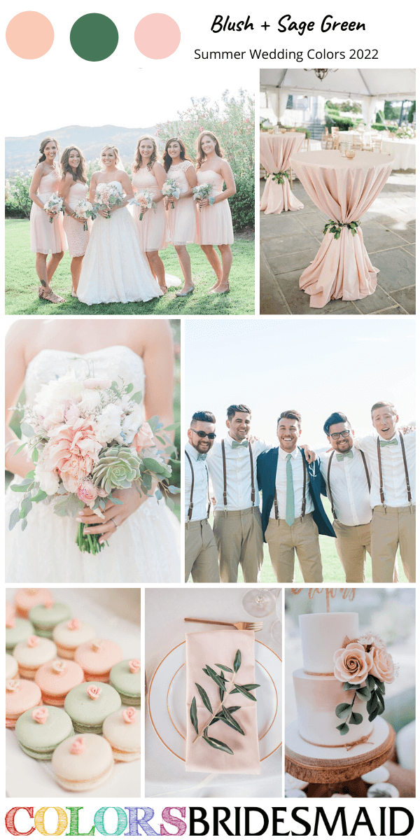Summer Wedding Colors 2022 Blush and Sage Green