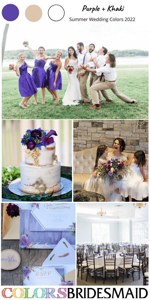 Summer Wedding Colors 2022 Purple and Khaki