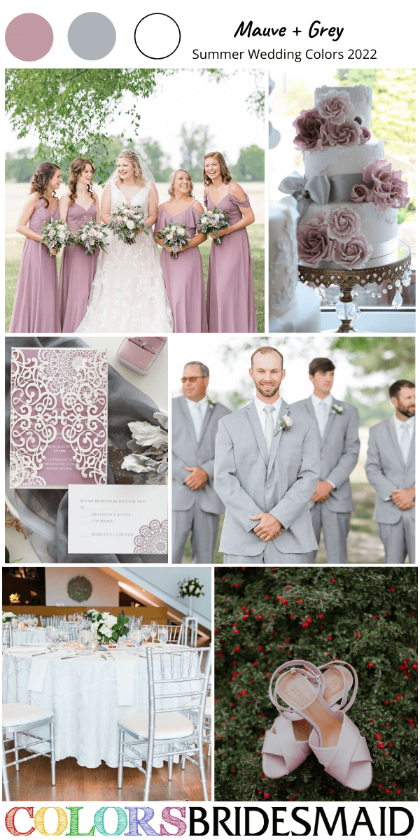 Summer Wedding Color Combos for 2022 Mauve and Grey