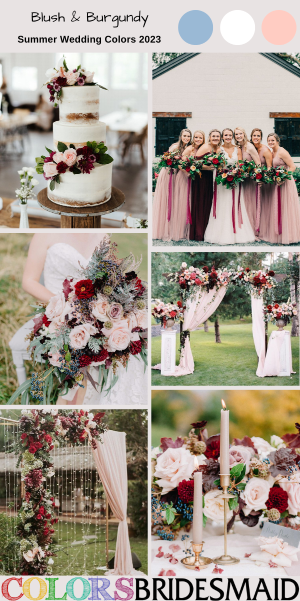 Summer Wedding Colors for 2023 Blush and Burgundy