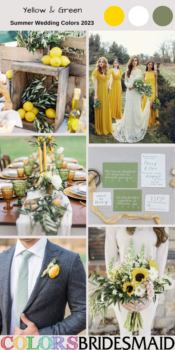 Summer Wedding Colors for 2023 Yellow and Green