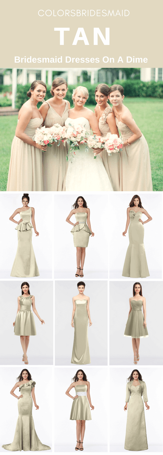 Tan Bridesmaid Dresses With Various Styles And Length