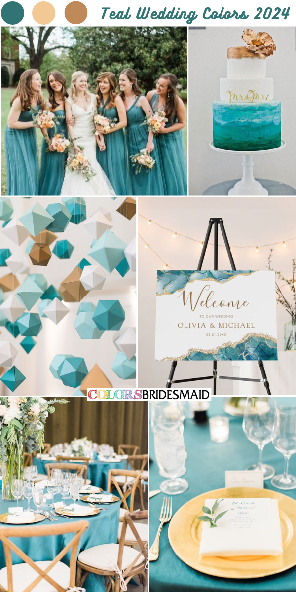 Popular Teal Wedding Color Combos for 2024 - Teal + Gold