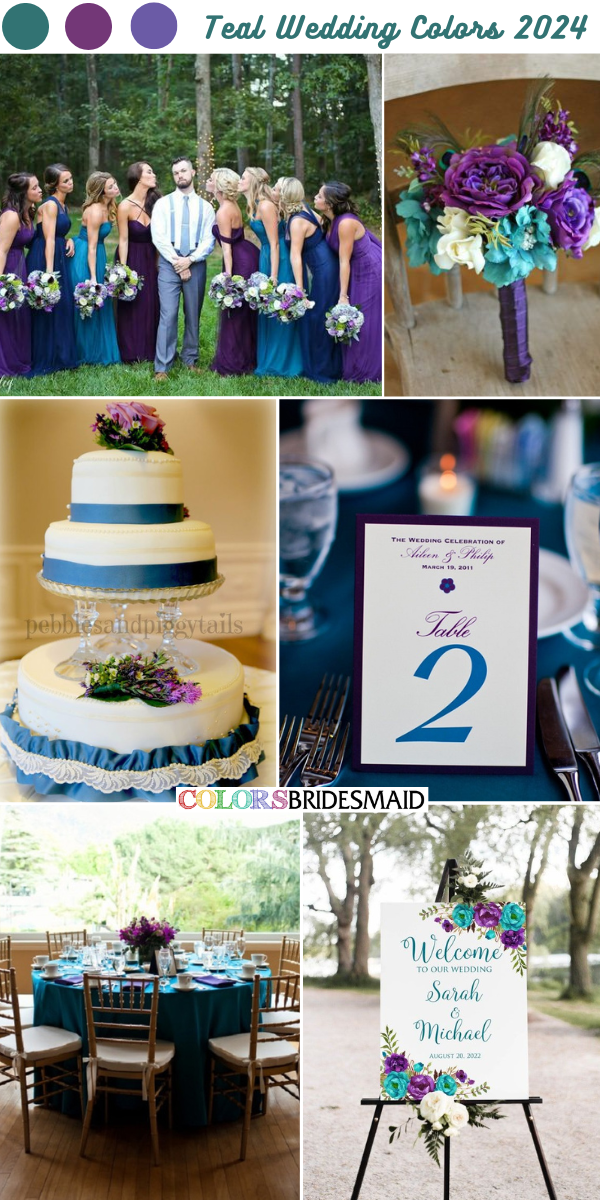 Popular Teal Wedding Color Combos for 2024 - Teal + Purple