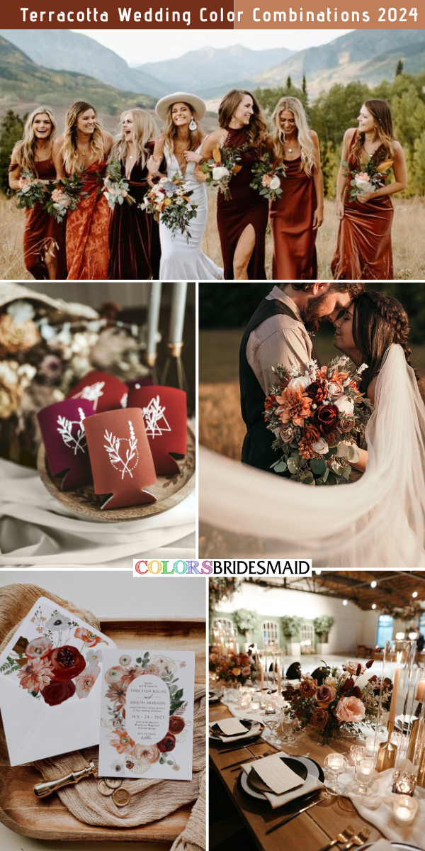 8 Popular Terracotta Wedding Color Combos for 2024 - Terracotta + Burgundy