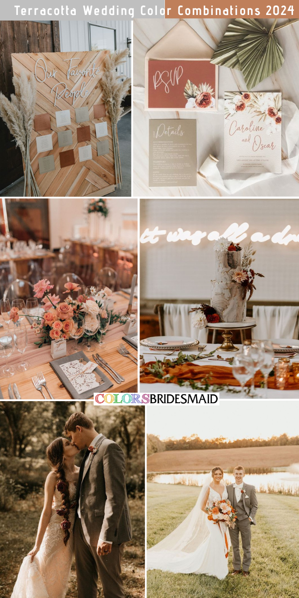 8 Popular Terracotta Wedding Color Combos for 2024 - Terracotta + Grey