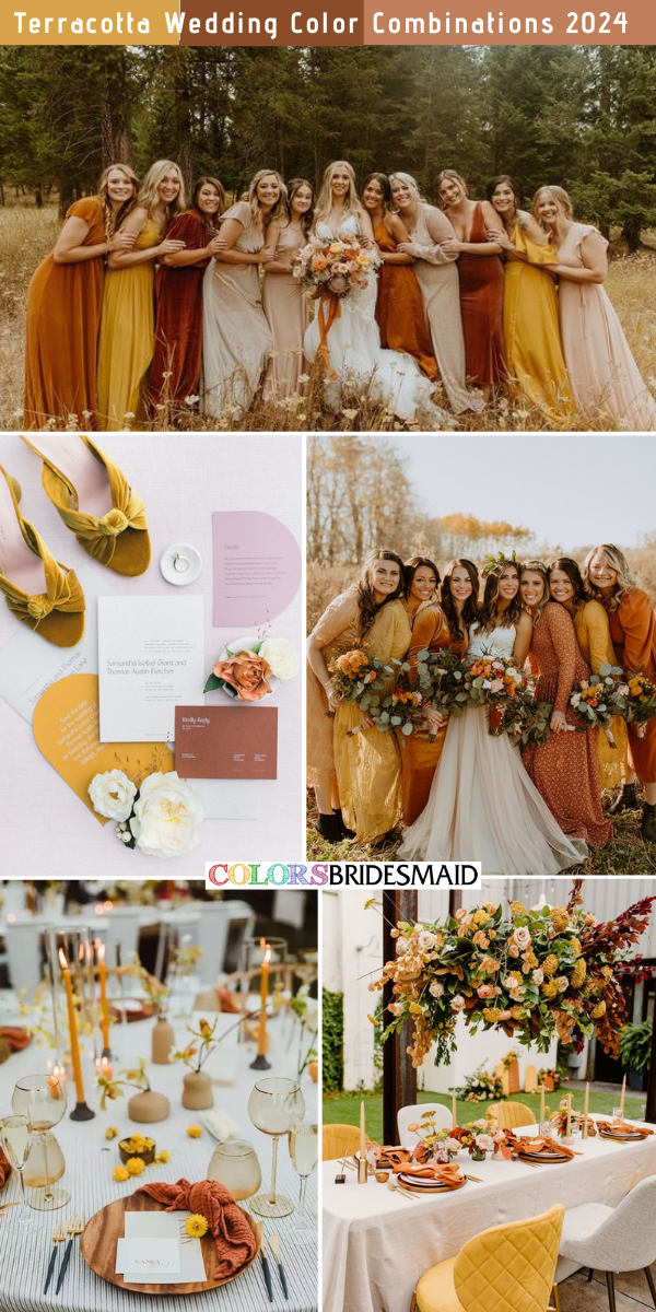 8 Popular Terracotta Wedding Color Combos for 2024 - Terracotta + Yellow + Rust