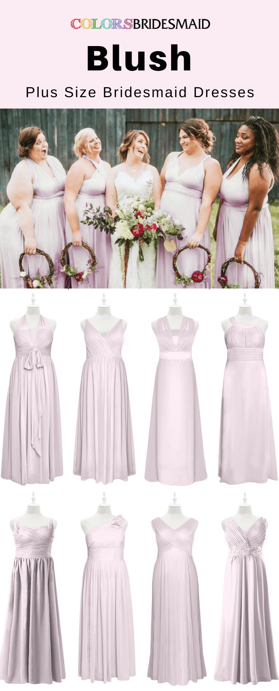 blush plus size bridesmaid dresses