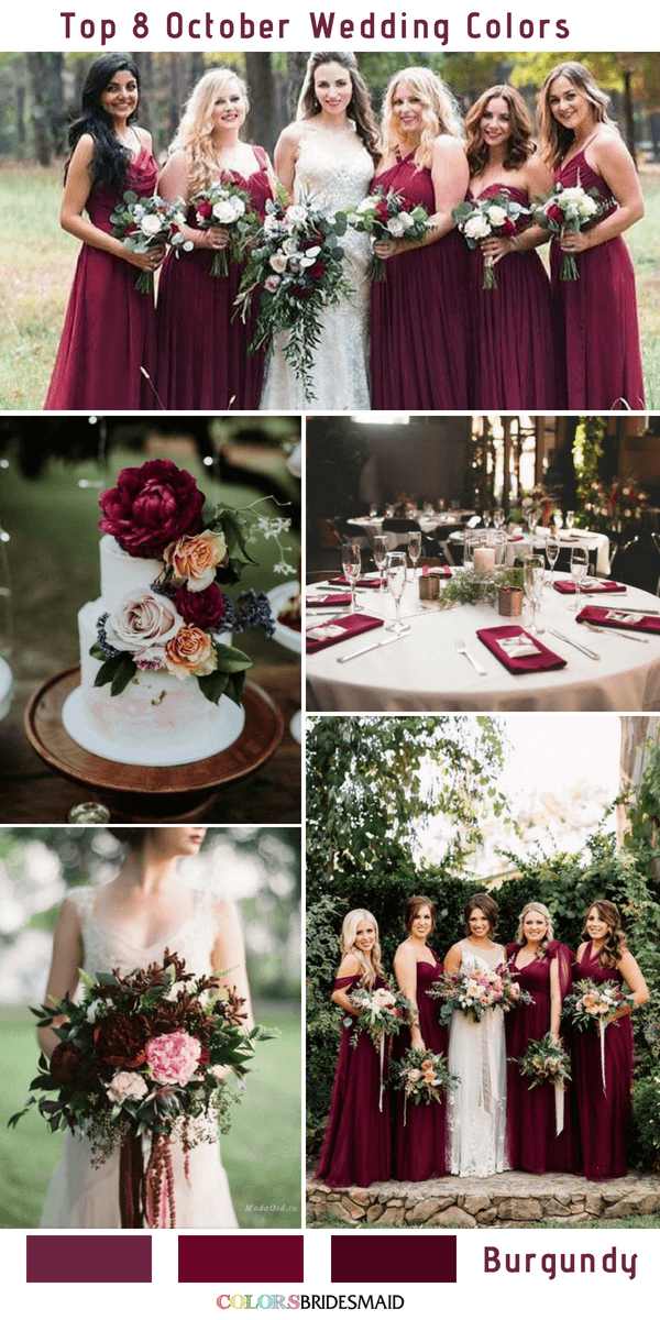 Top 8 October Wedding Colors - Burgundy