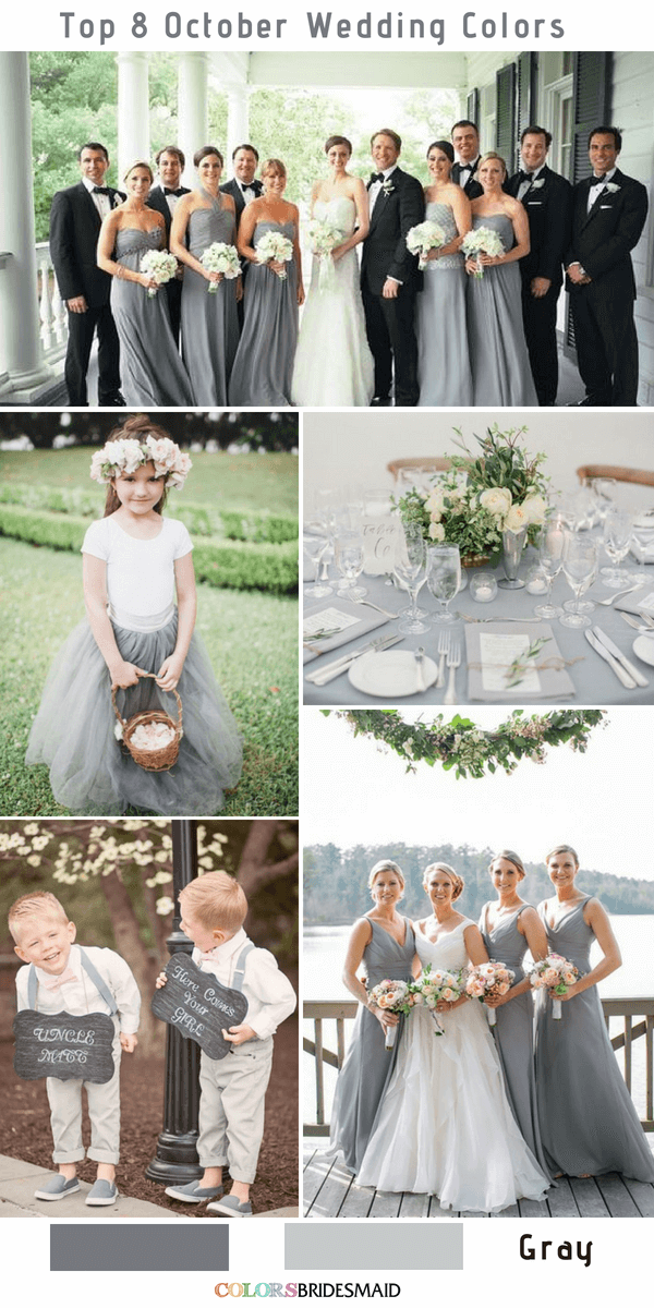 Top 8 October Wedding Colors - Gray