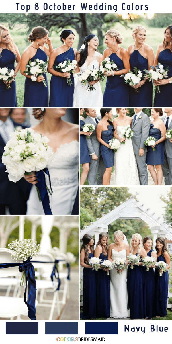 Top 8 October Wedding Colors - Navy Blue