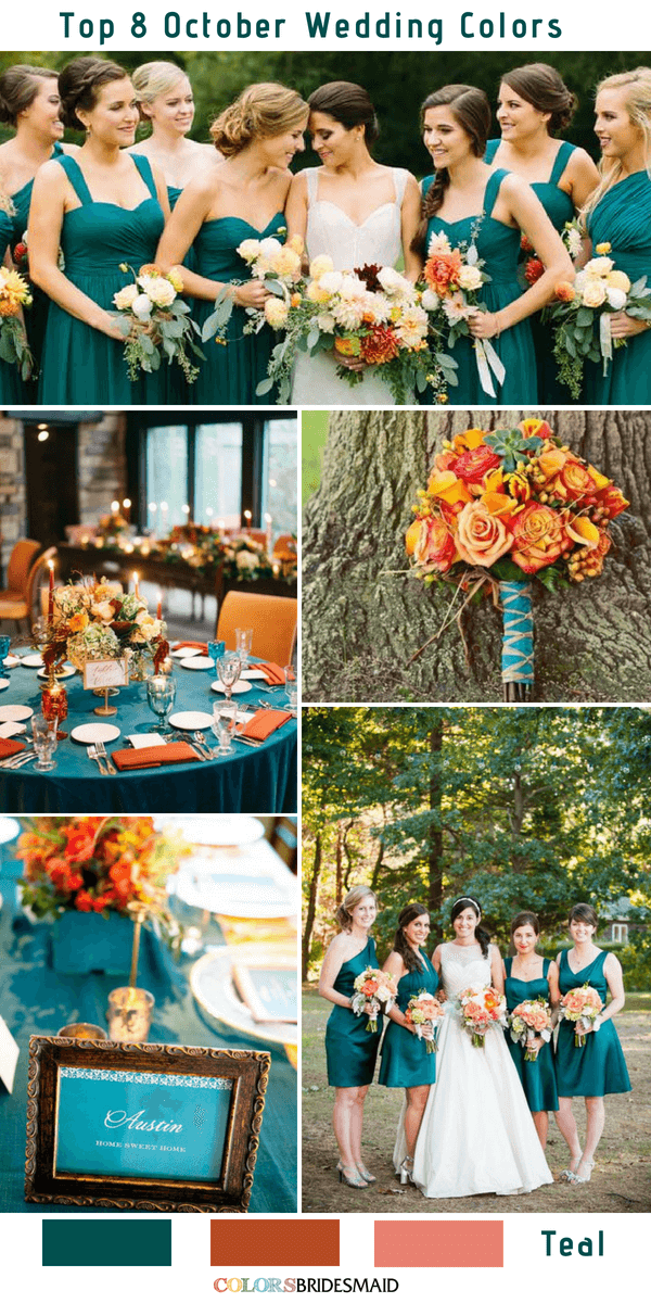 Top 8 October Wedding Colors - Teal