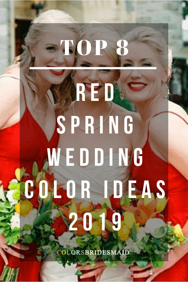 red spring wedding color palettes