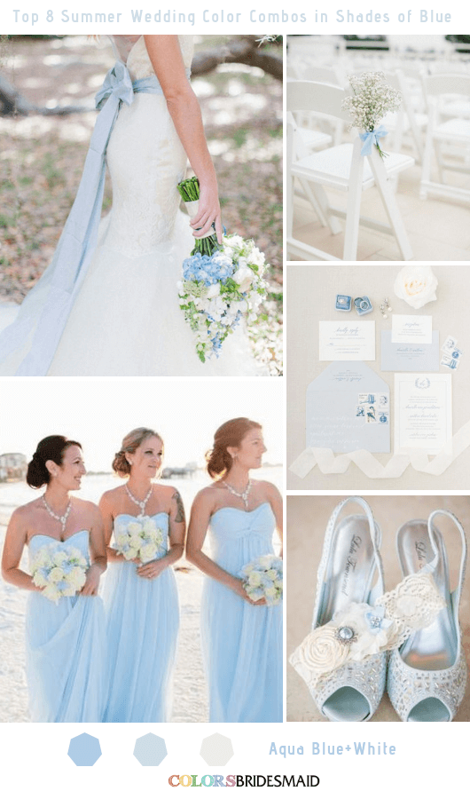 Top 8 Summer Wedding Color Combos in Shades of Blue for 2019 - Aqua Blue