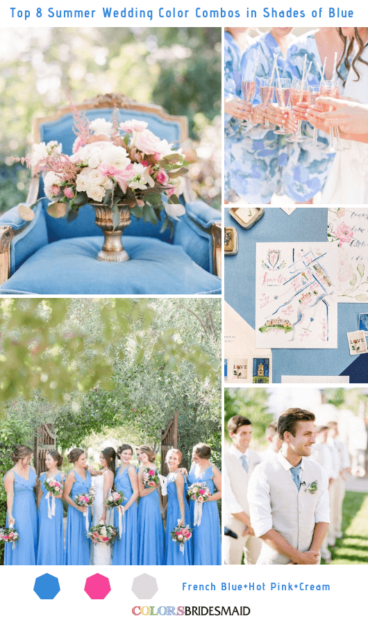 Top 8 Summer Wedding Color Combos in Shades of Blue for 2019 - French Blue