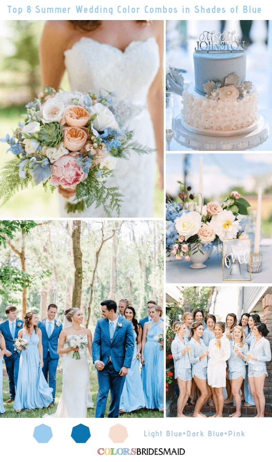 Top 8 Summer Wedding Color Combos in Shades of Blue for 2019 - Light Blue