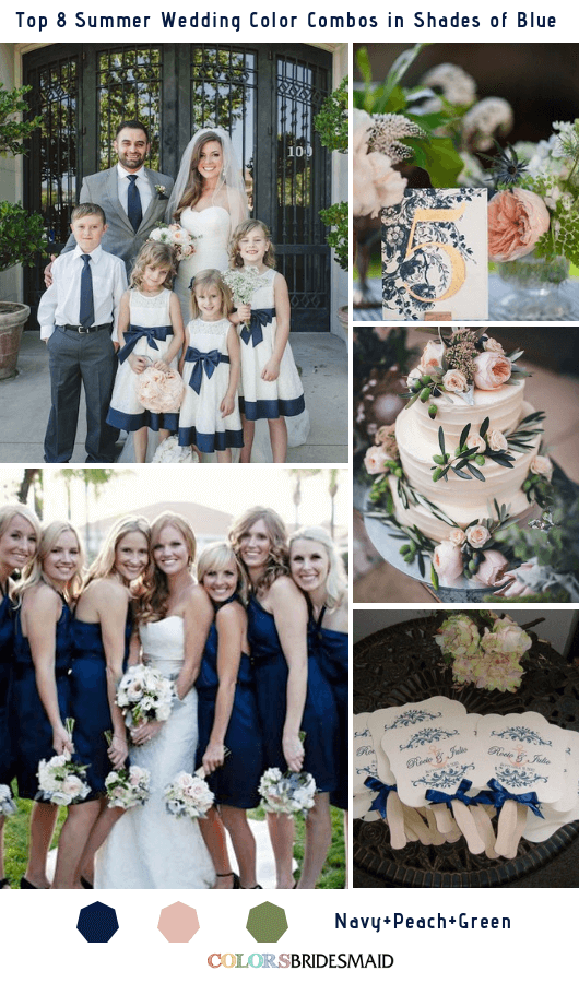 Top 8 Summer Wedding Color Combos in Shades of Blue for 2019 - Navy Blue