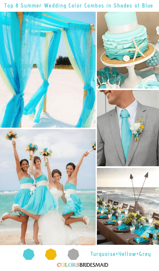 Top 8 Summer Wedding Color Combos in Shades of Blue for 2019 - Turquoise