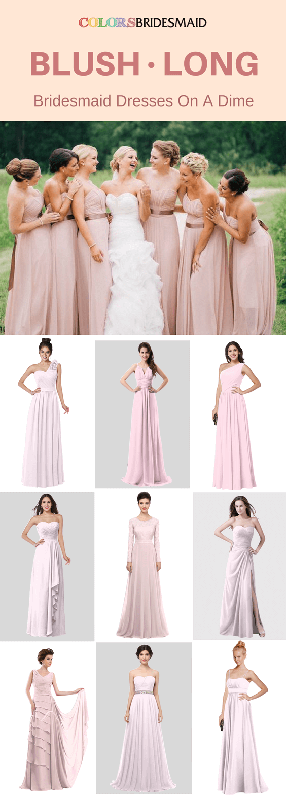 Top 9 Blush Long Bridesmaid Dresses That Must Surprise You