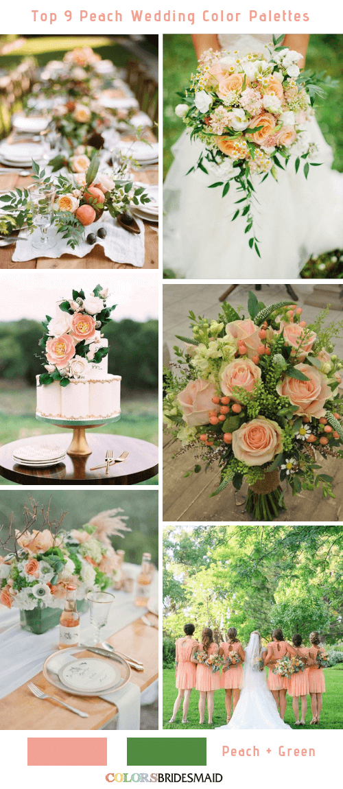 Top 9 Peach Wedding Color Palettes for 2019 - Peach and Green