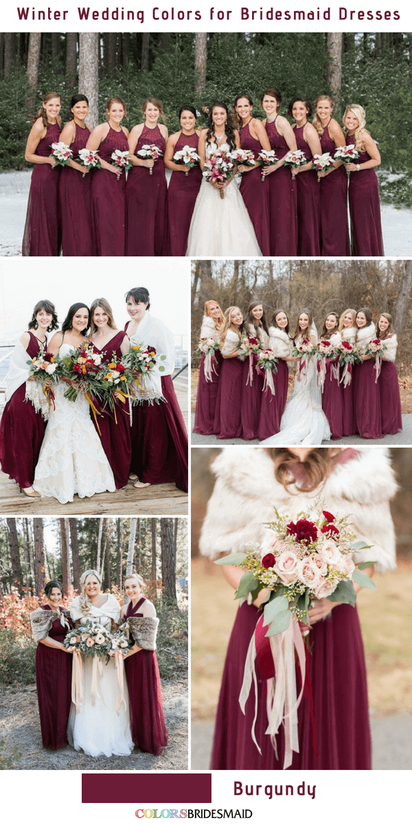 Top 10 Winter Wedding Colors For Bridesmaid Dresses