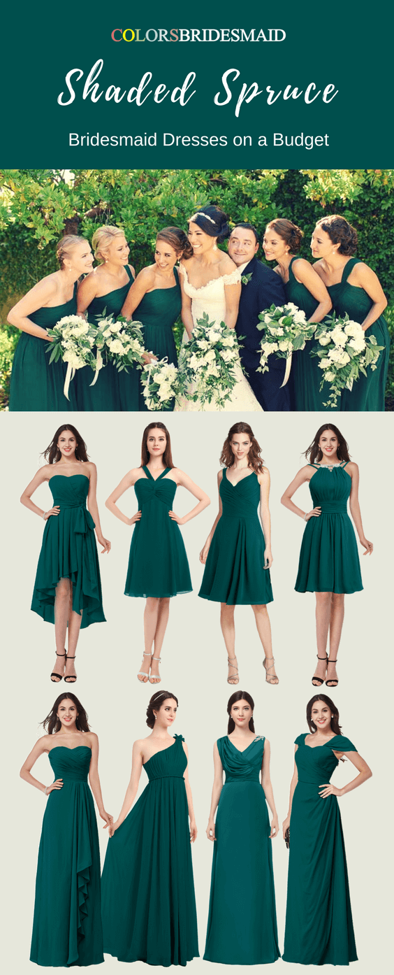 Wonderful Bridesmaid Dresses in Shaded Spruce On a Budget
