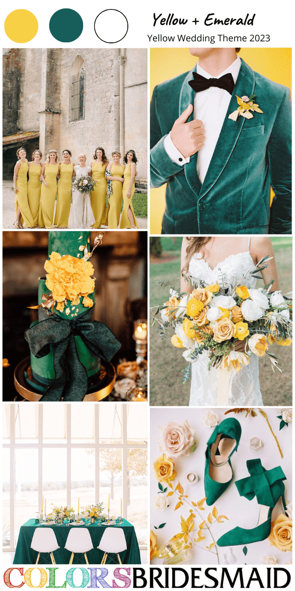 top 8 yellow wedding theme for 2023 yellow and emerald