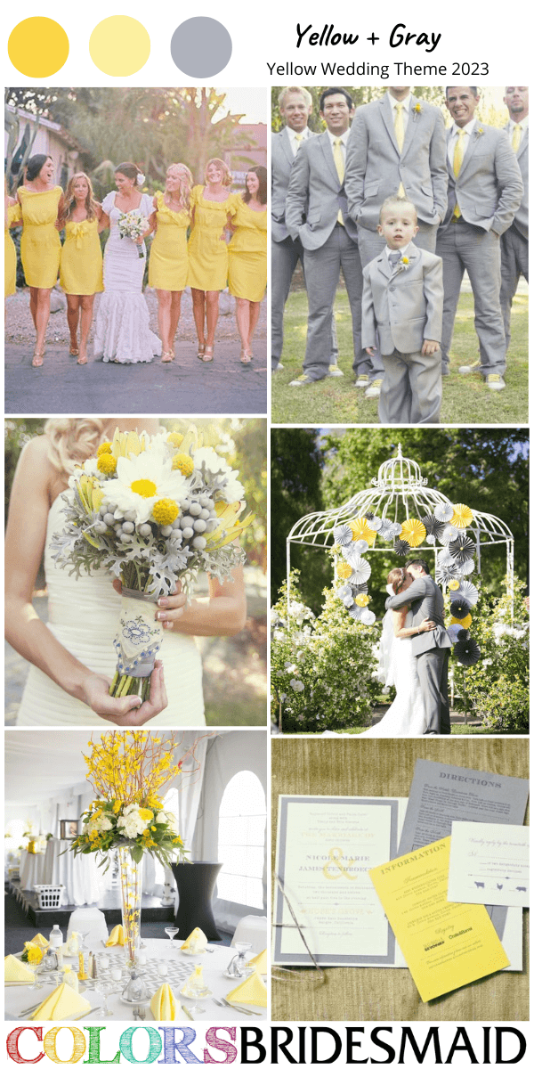 top 8 yellow wedding theme for 2023 yellow and gray