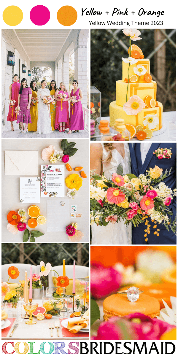 top 8 yellow wedding theme for 2023 yellow pink and orange